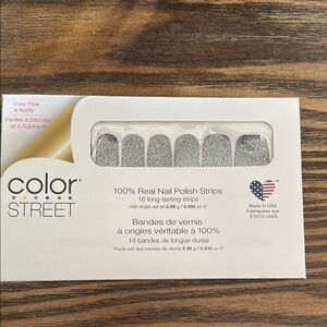 Color Street Glittering Silver Nail Strips